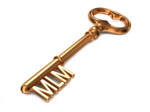 MLM -plans- Golden Key of Business Concept.